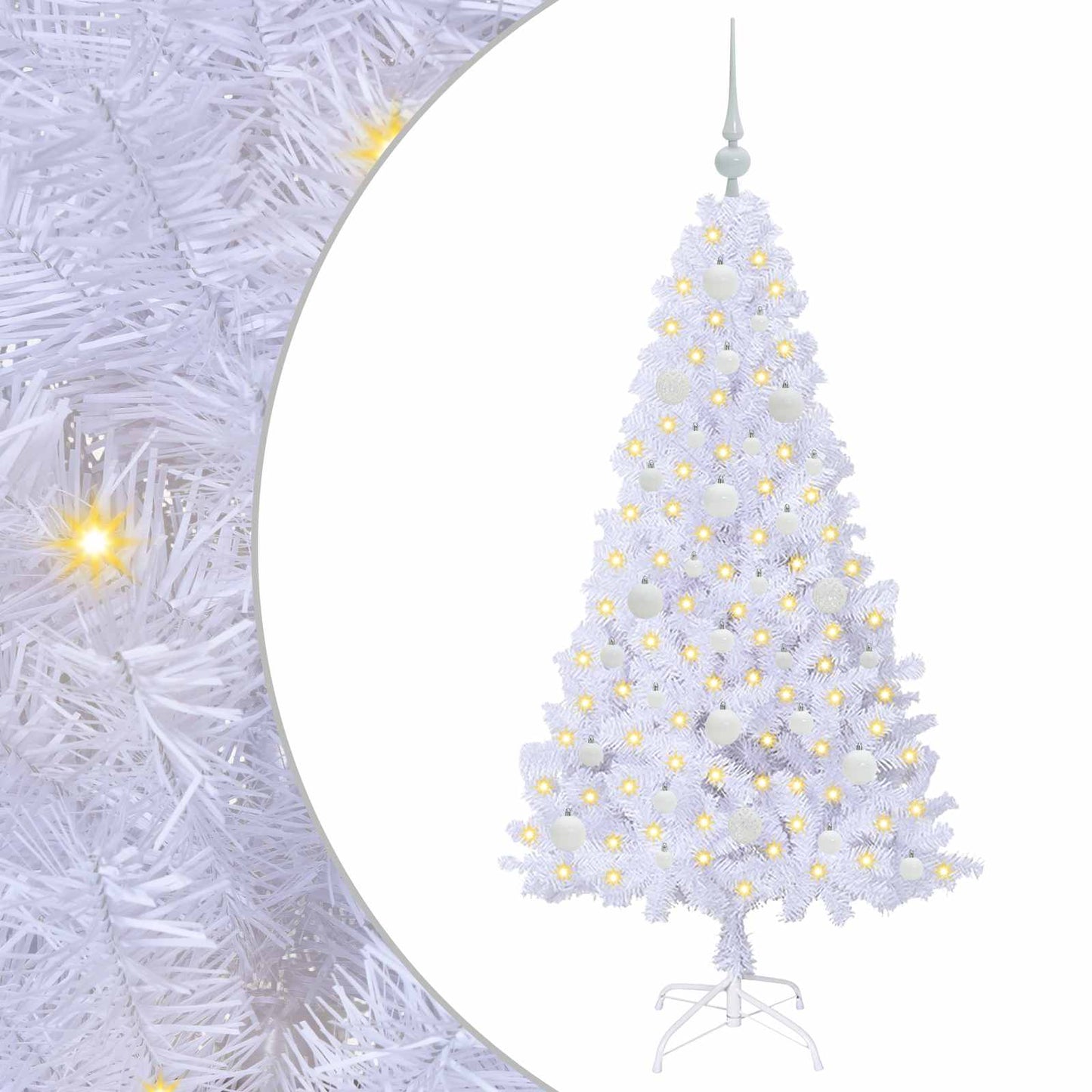 vidaXL Artificial Christmas Tree White 150 cm PVC and Steel - 53614