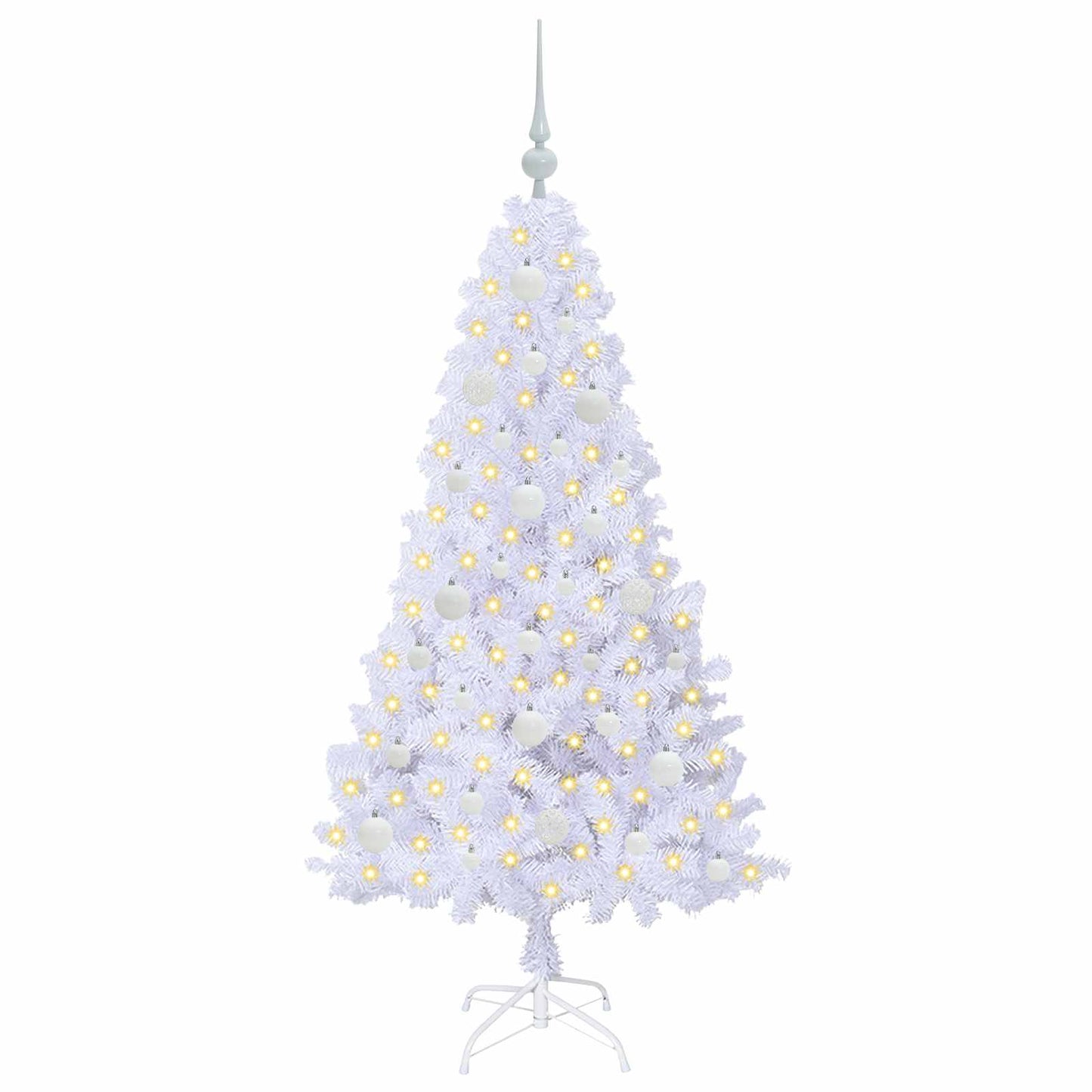 vidaXL Artificial Christmas Tree White 150 cm PVC and Steel - 53614