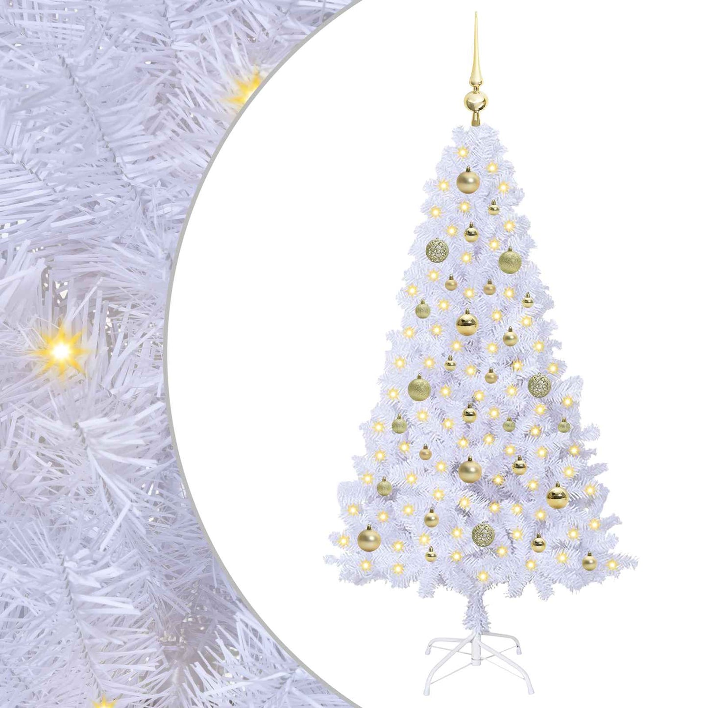 vidaXL Artificial Christmas Tree White 150 cm PVC and Steel - 53618