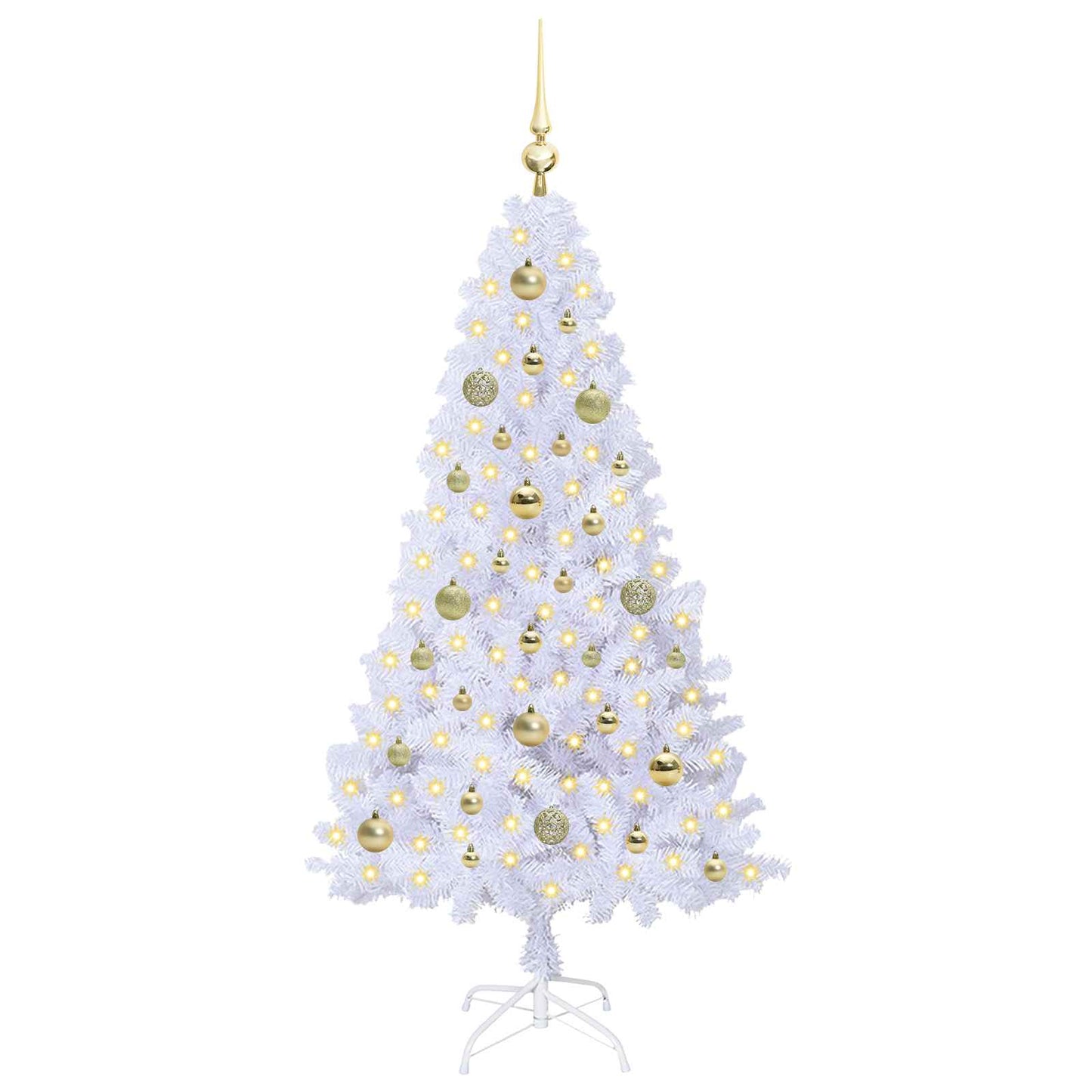 vidaXL Artificial Christmas Tree White 150 cm PVC and Steel - 53618