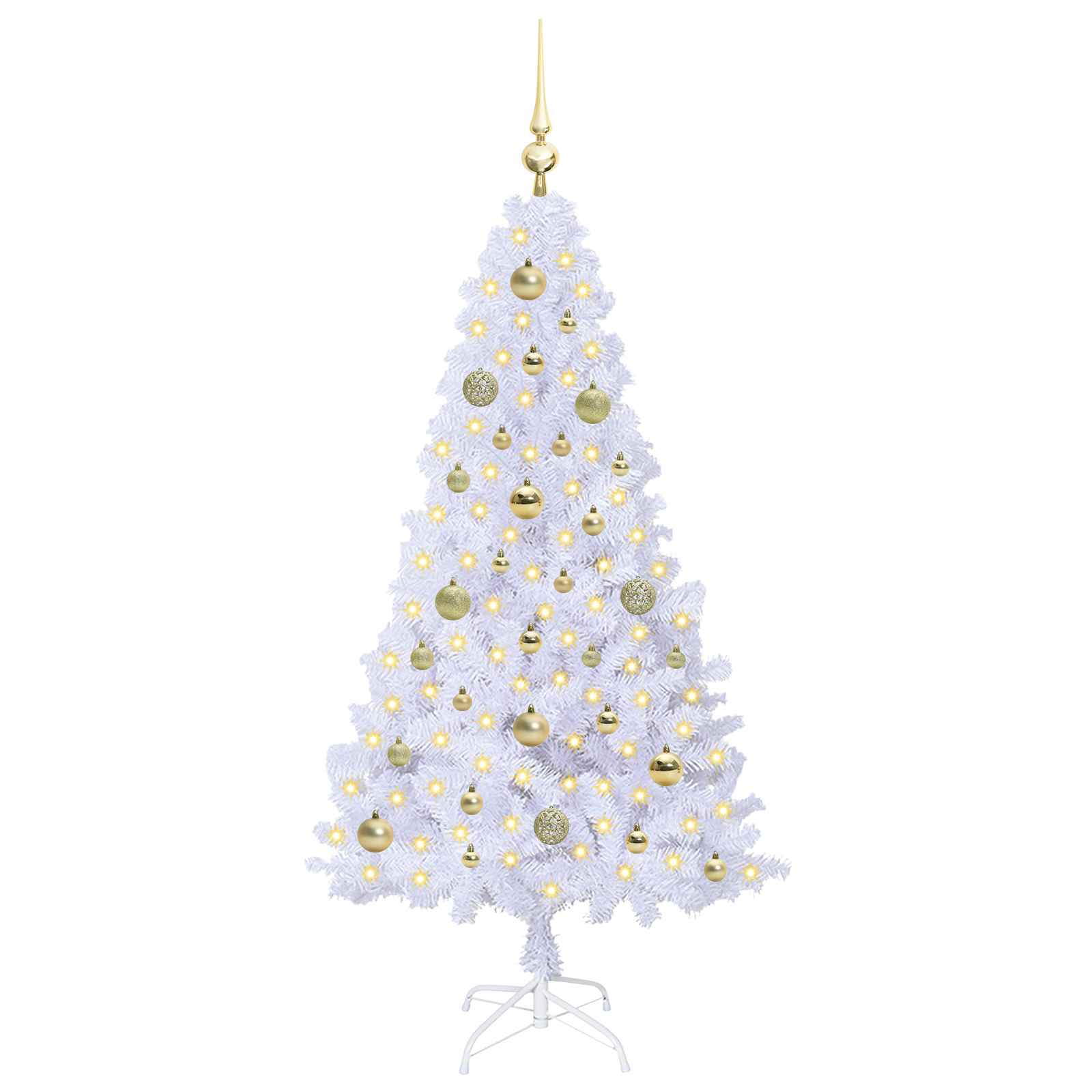 vidaXL Artificial Christmas Tree White 150 cm PVC and Steel - 53618
