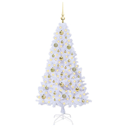 vidaXL Artificial Christmas Tree White 150 cm PVC and Steel - 53618
