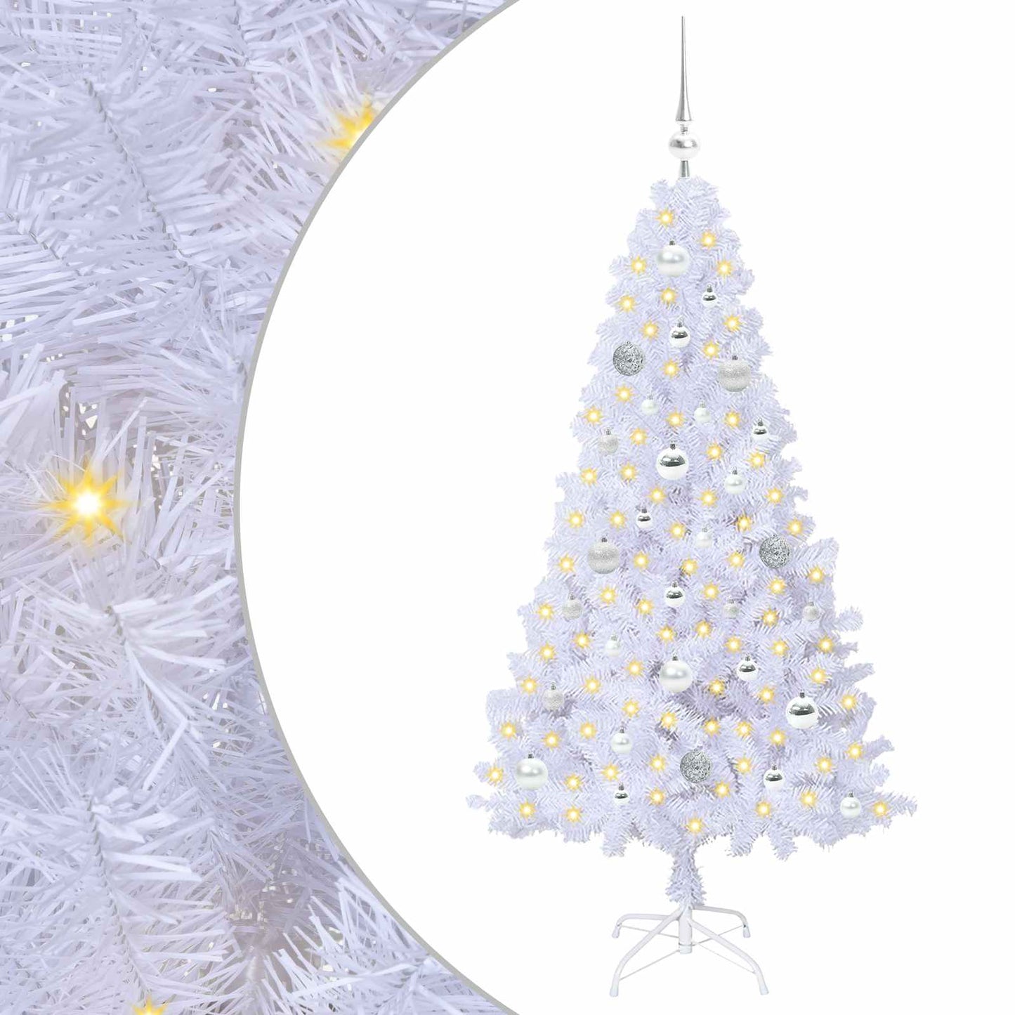 vidaXL Artificial Christmas Tree White 150 cm PVC and Steel - 53631