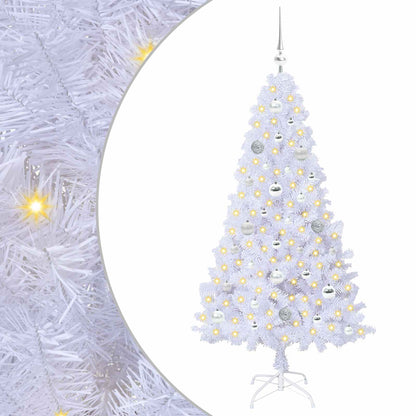 vidaXL Artificial Christmas Tree White 150 cm PVC and Steel - 53631