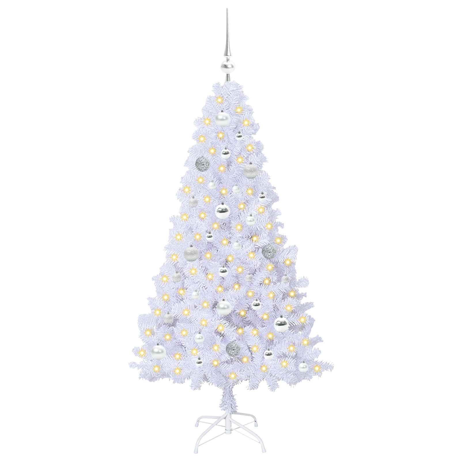 vidaXL Artificial Christmas Tree White 150 cm PVC and Steel - 53631