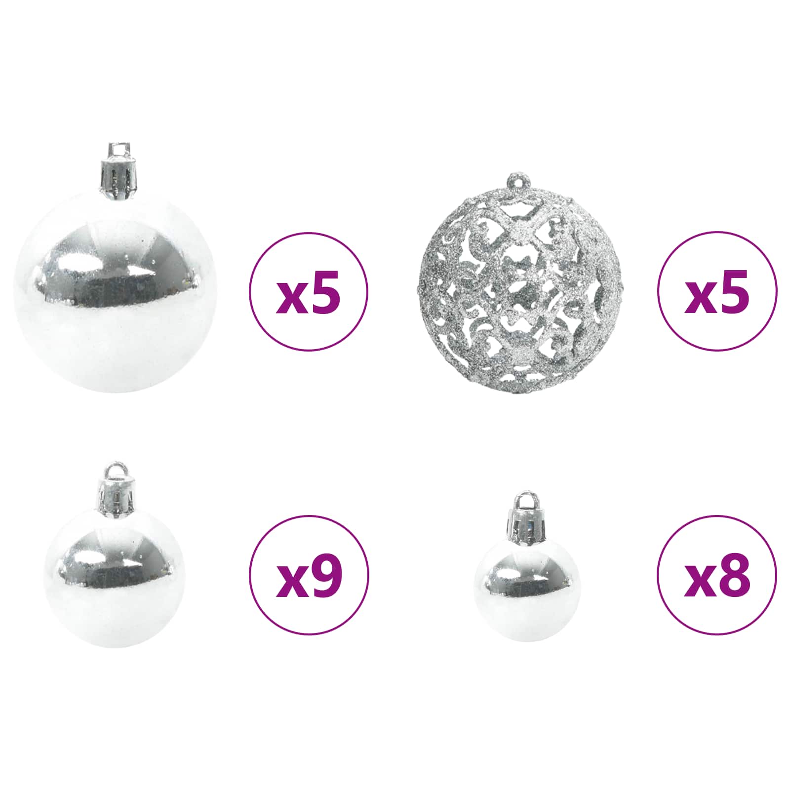 vidaXL Artificial Christmas Tree White 150 cm PVC and Steel - 53631