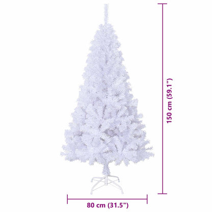 vidaXL Artificial Christmas Tree White 150 cm PVC and Steel - 53631