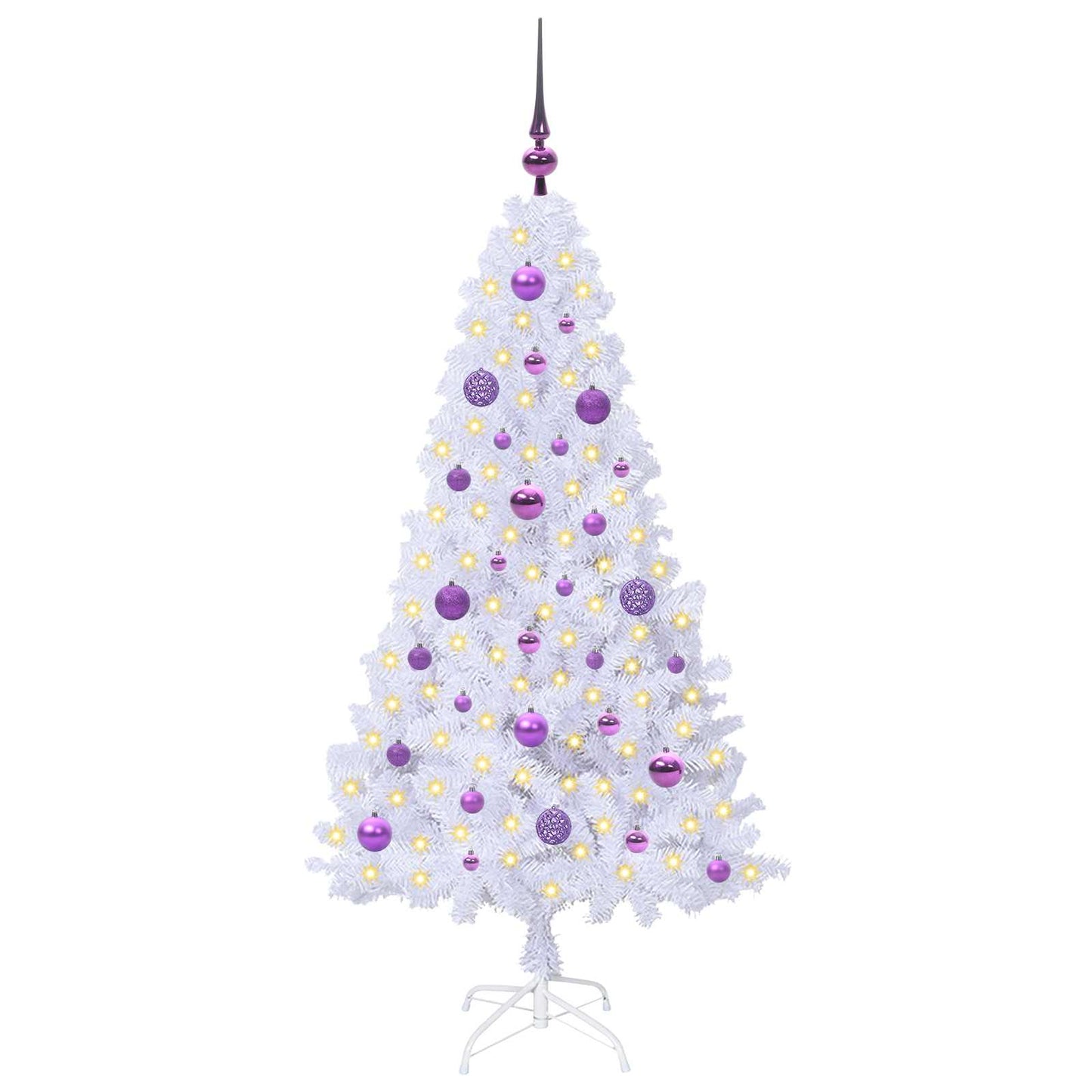 vidaXL Artificial Christmas Tree White 150 cm PVC and Steel - 53635