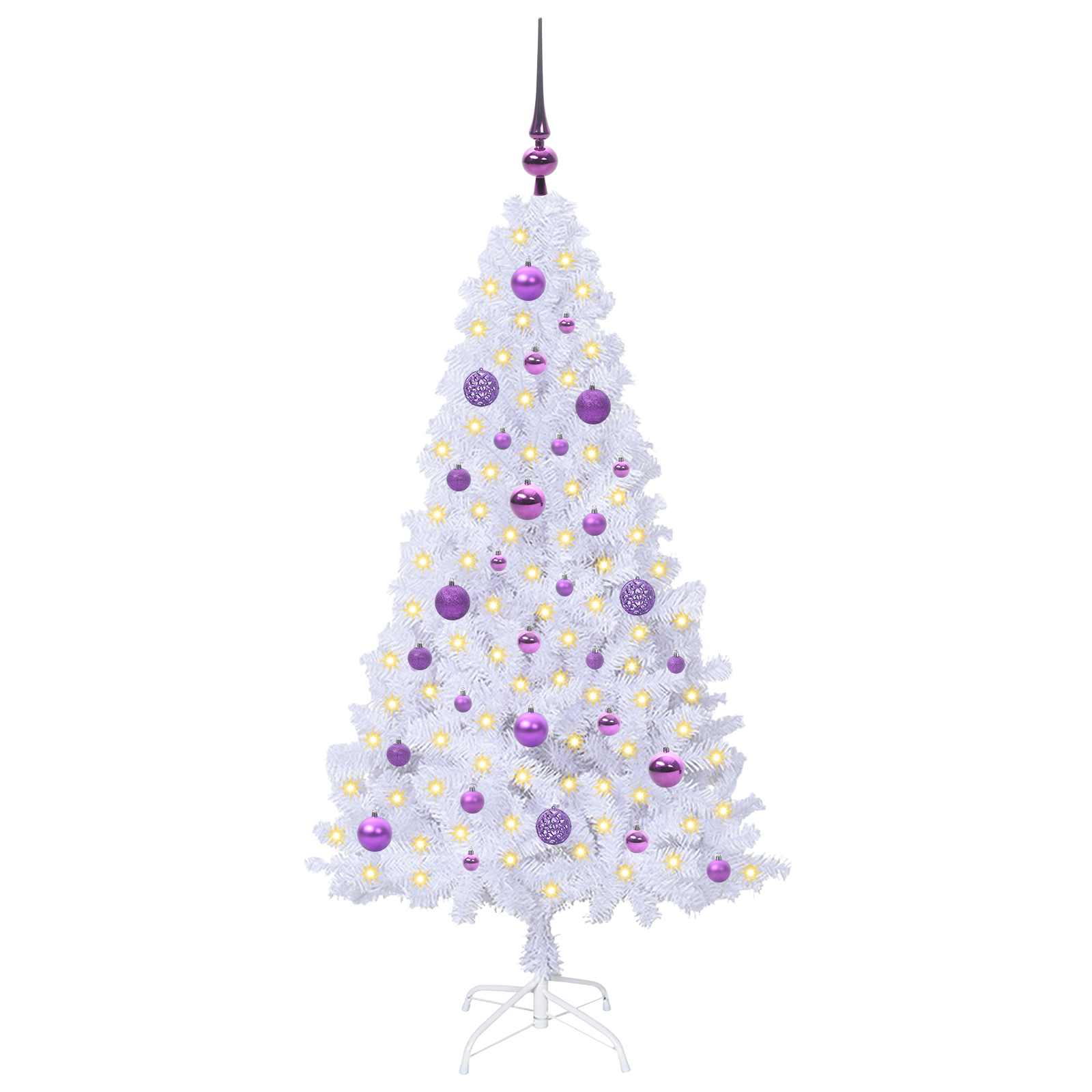 vidaXL Artificial Christmas Tree White 150 cm PVC and Steel - 53635