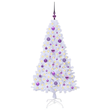 vidaXL Artificial Christmas Tree White 150 cm PVC and Steel - 53635