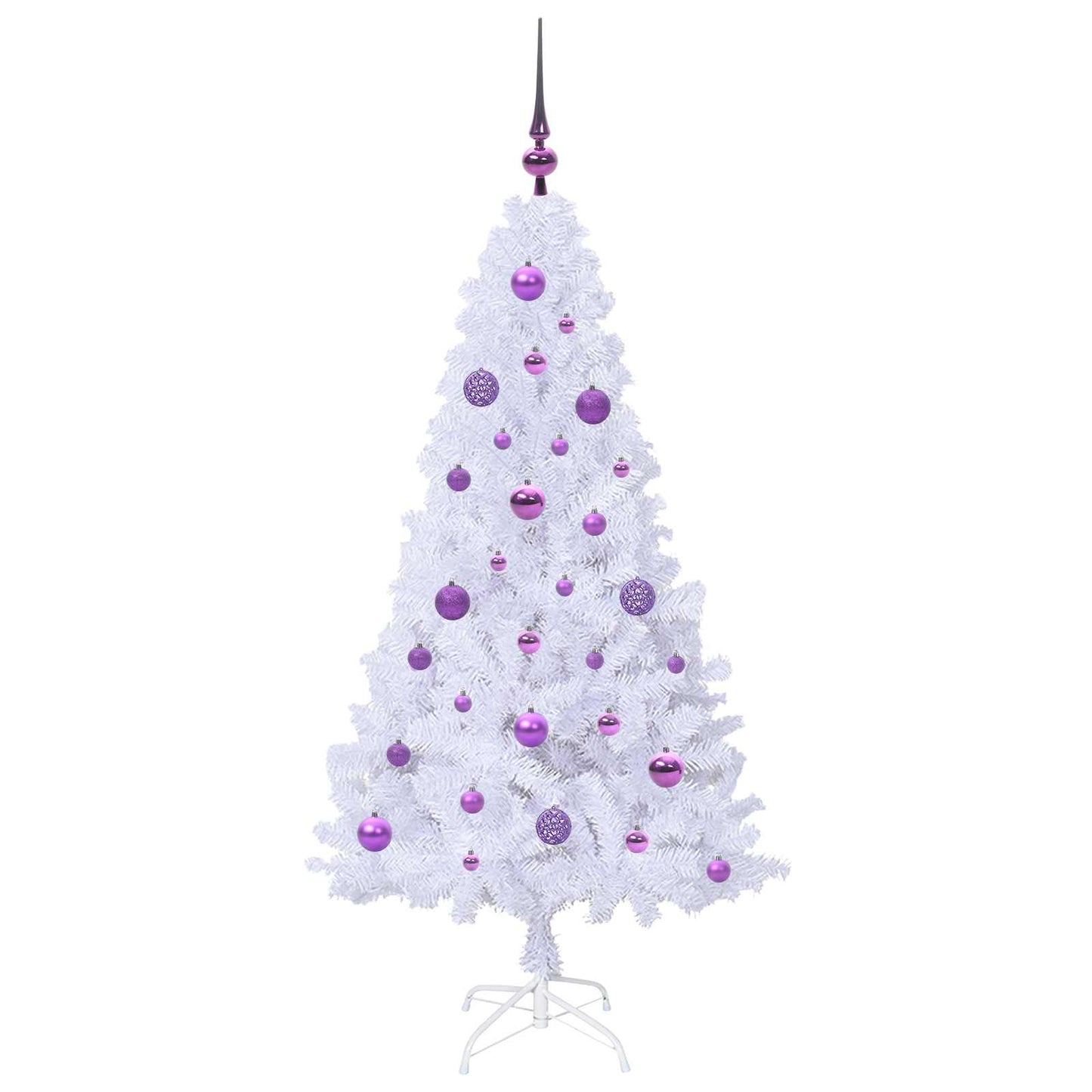 vidaXL Artificial Christmas Tree White 150 cm PVC and Steel - 53635