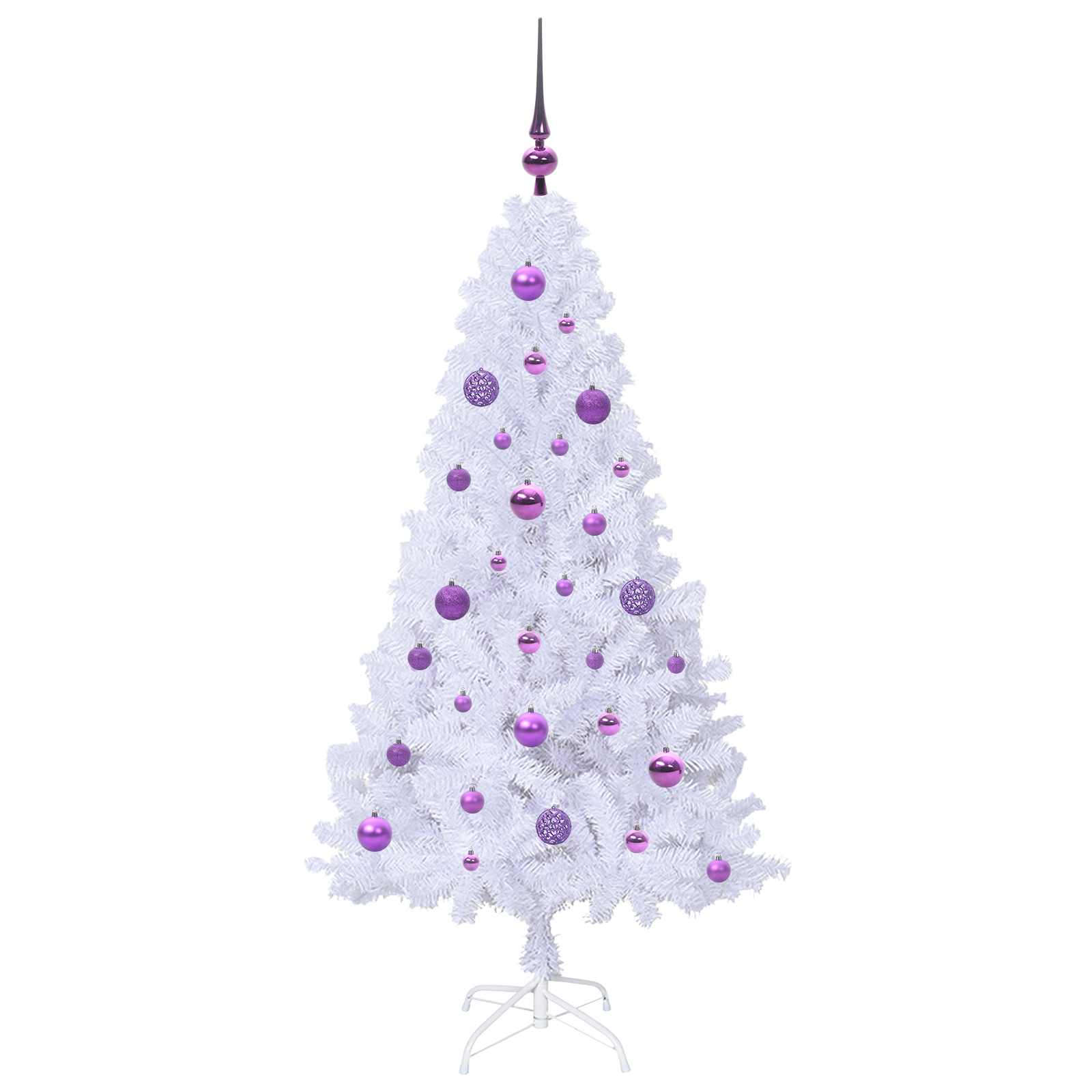 vidaXL Artificial Christmas Tree White 150 cm PVC and Steel - 53635