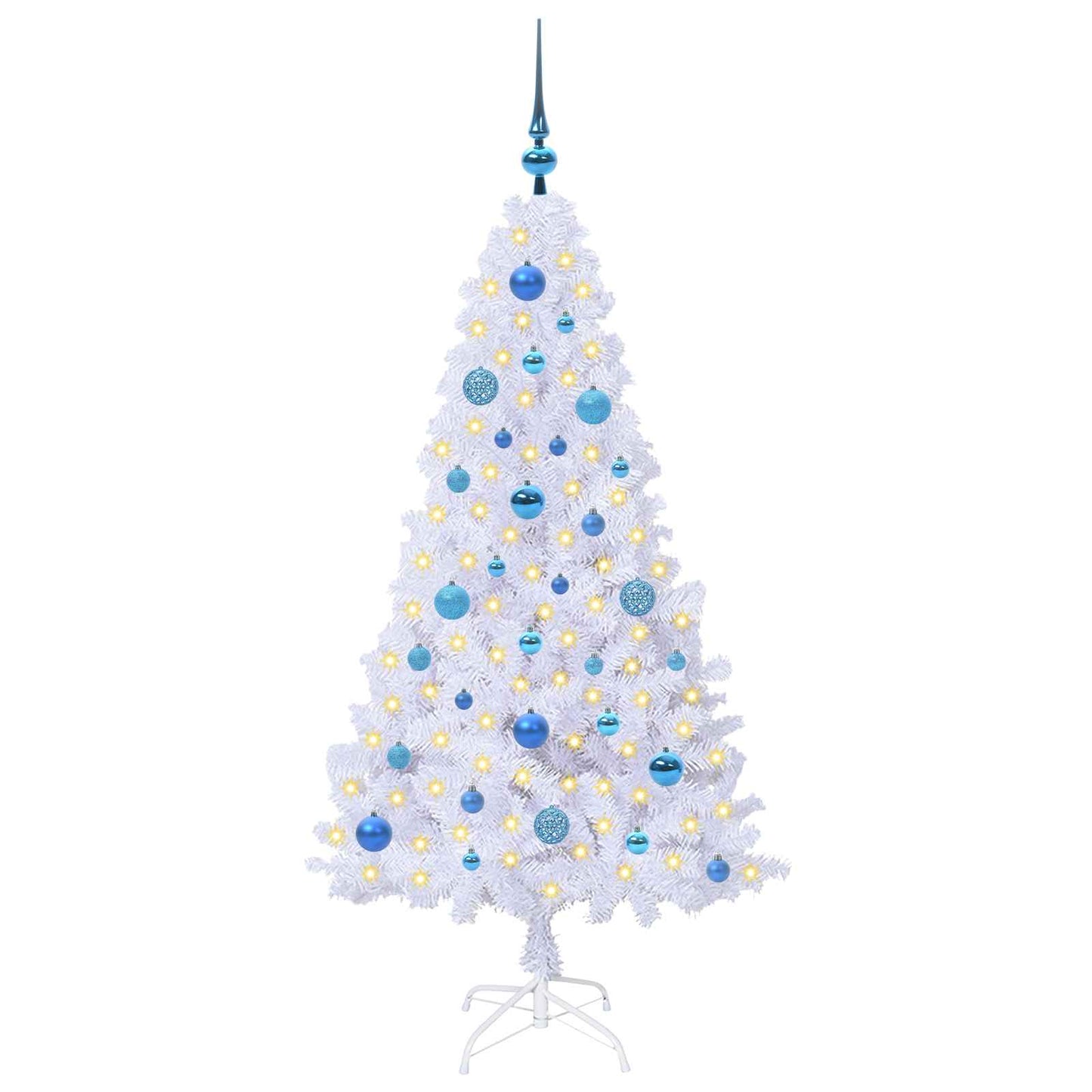 vidaXL Artificial Christmas Tree White 150 cm PVC and Steel - 53639