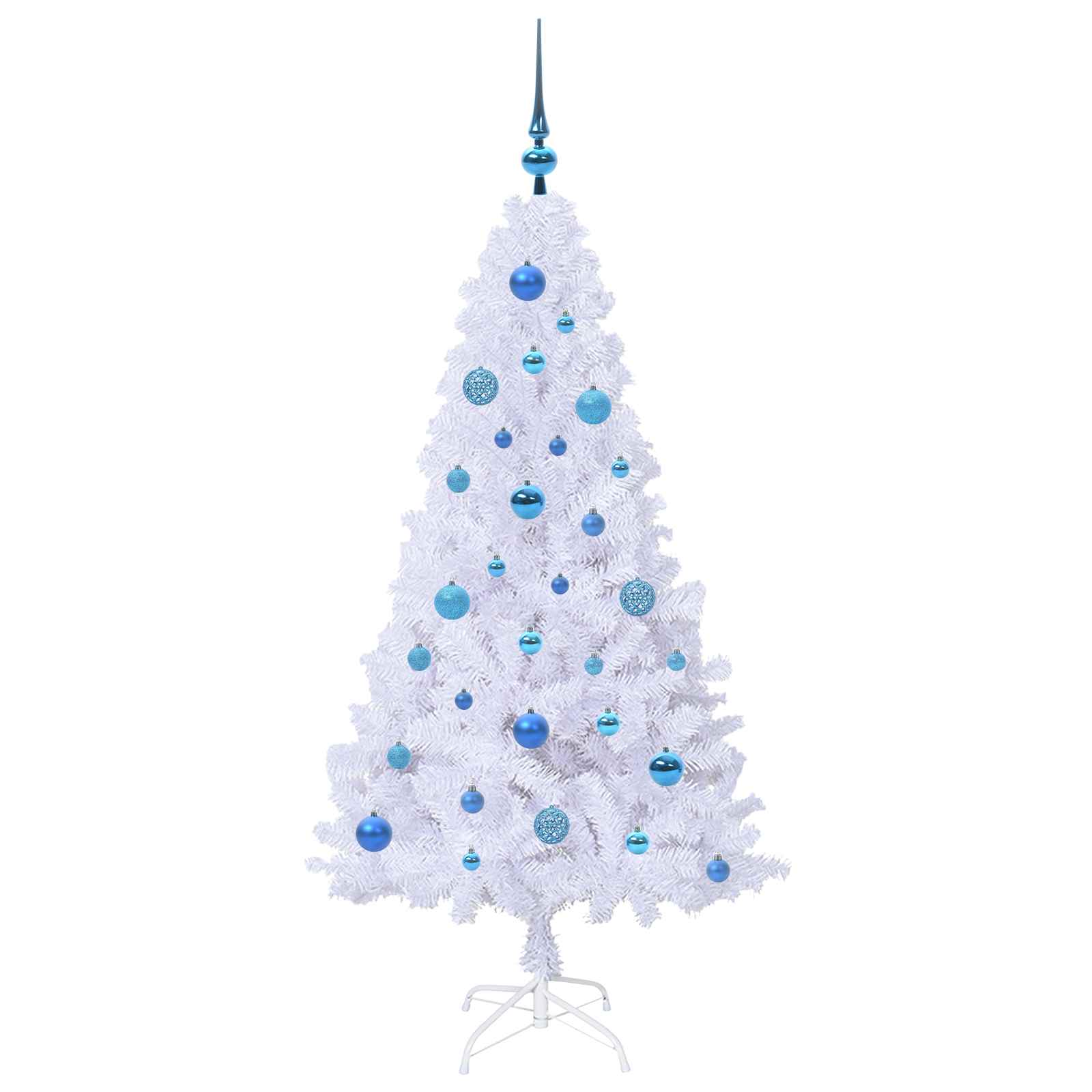 vidaXL Artificial Christmas Tree White 150 cm PVC and Steel - 53639