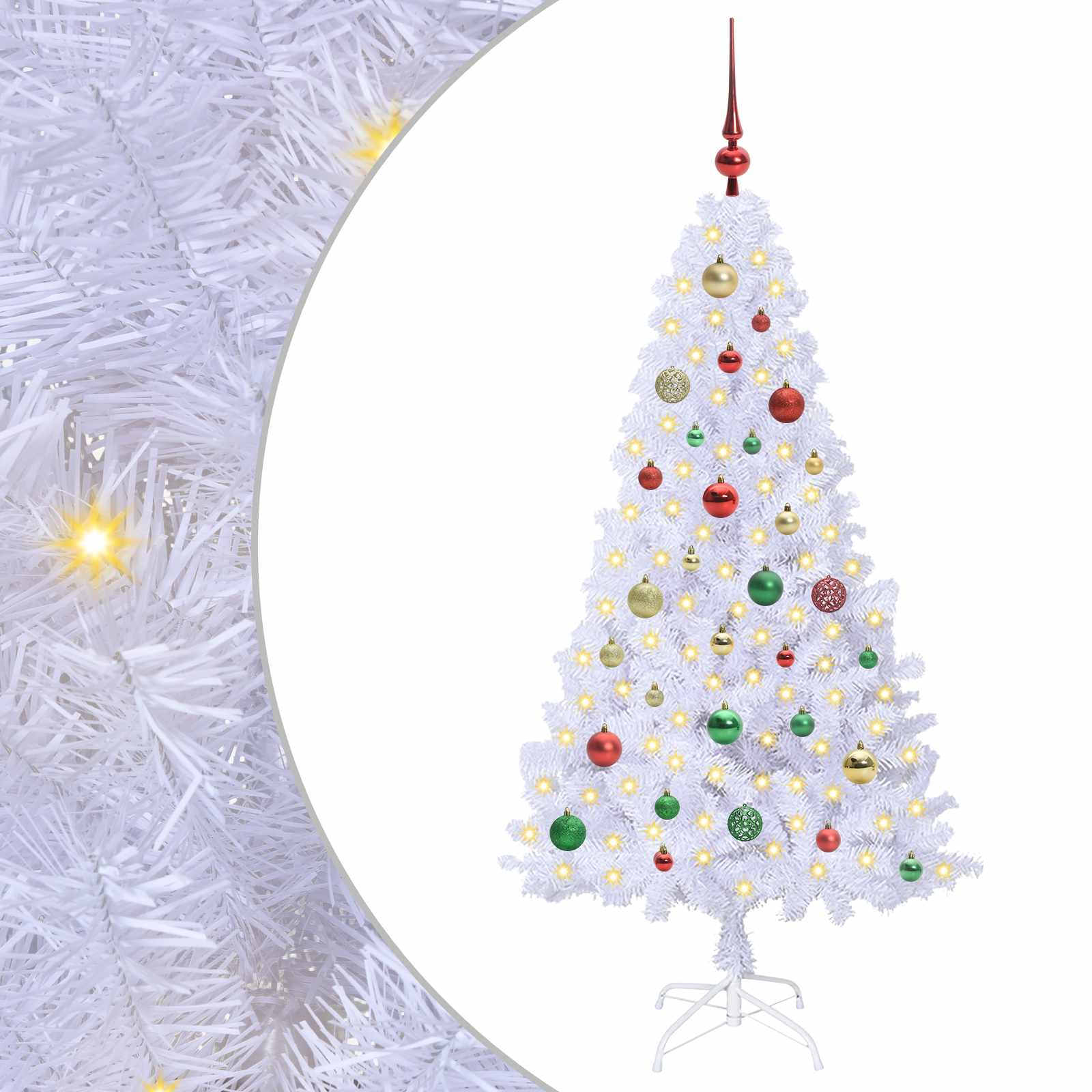 vidaXL Artificial Christmas Tree White 150 cm PVC and Steel - 53648