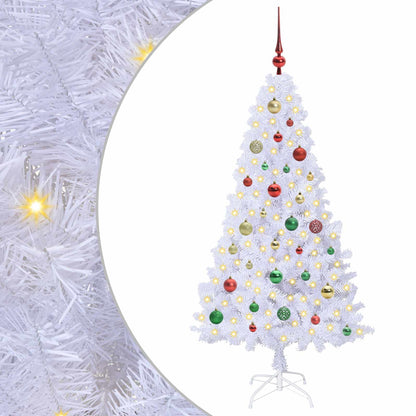vidaXL Artificial Christmas Tree White 150 cm PVC and Steel - 53648