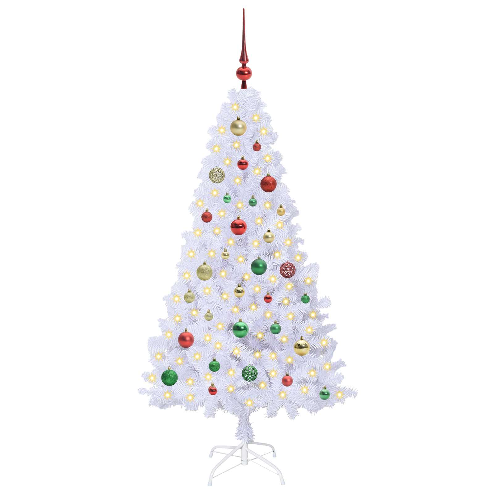 vidaXL Artificial Christmas Tree White 150 cm PVC and Steel - 53648
