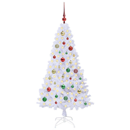 vidaXL Artificial Christmas Tree White 150 cm PVC and Steel - 53648