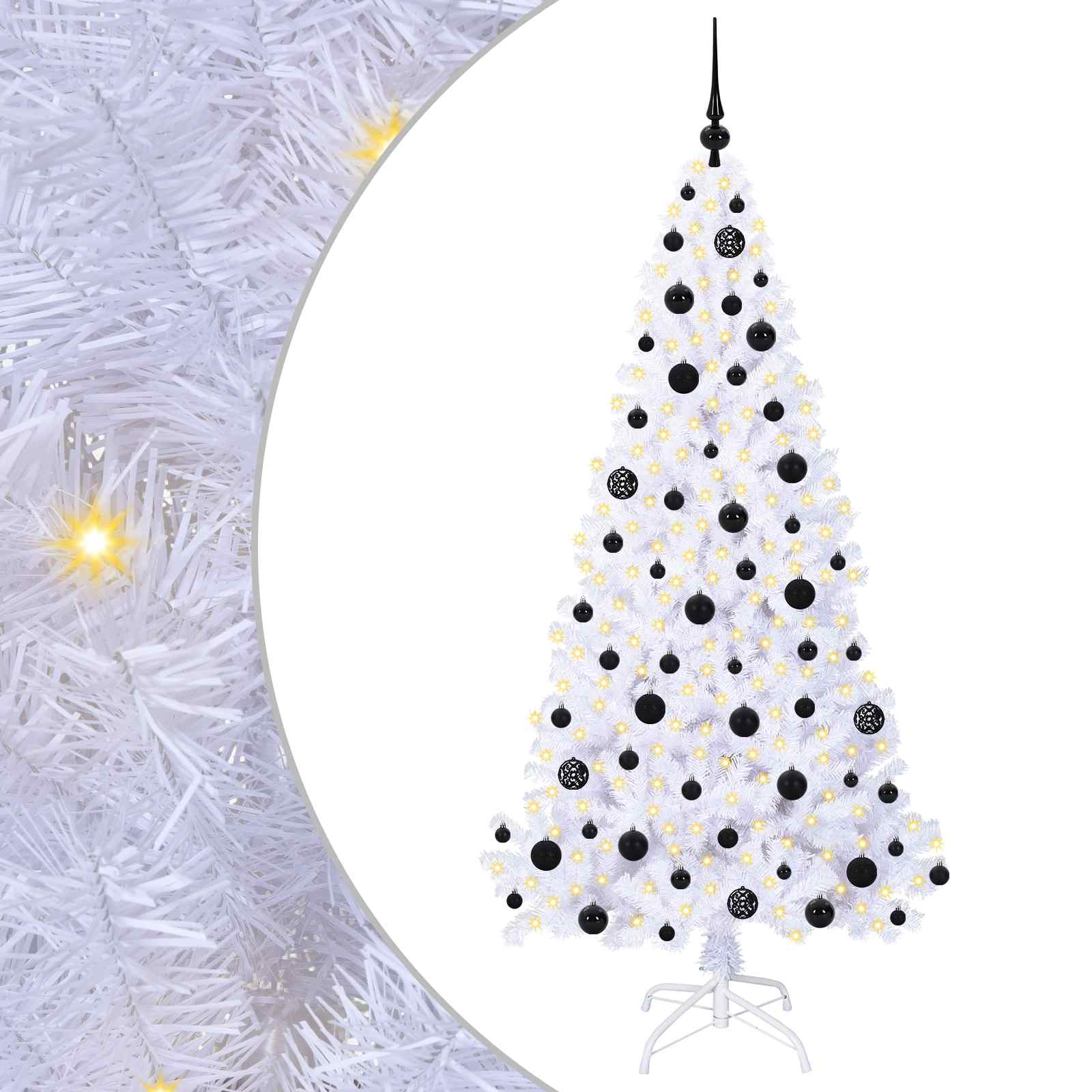 vidaXL Artificial Christmas Tree with Stand White 180 cm PVC and Steel - 53661