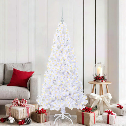 vidaXL Artificial Christmas Tree with Stand White 180 cm PVC and Steel - 53663