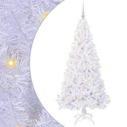 vidaXL Artificial Christmas Tree with Stand White 180 cm PVC and Steel - 53663
