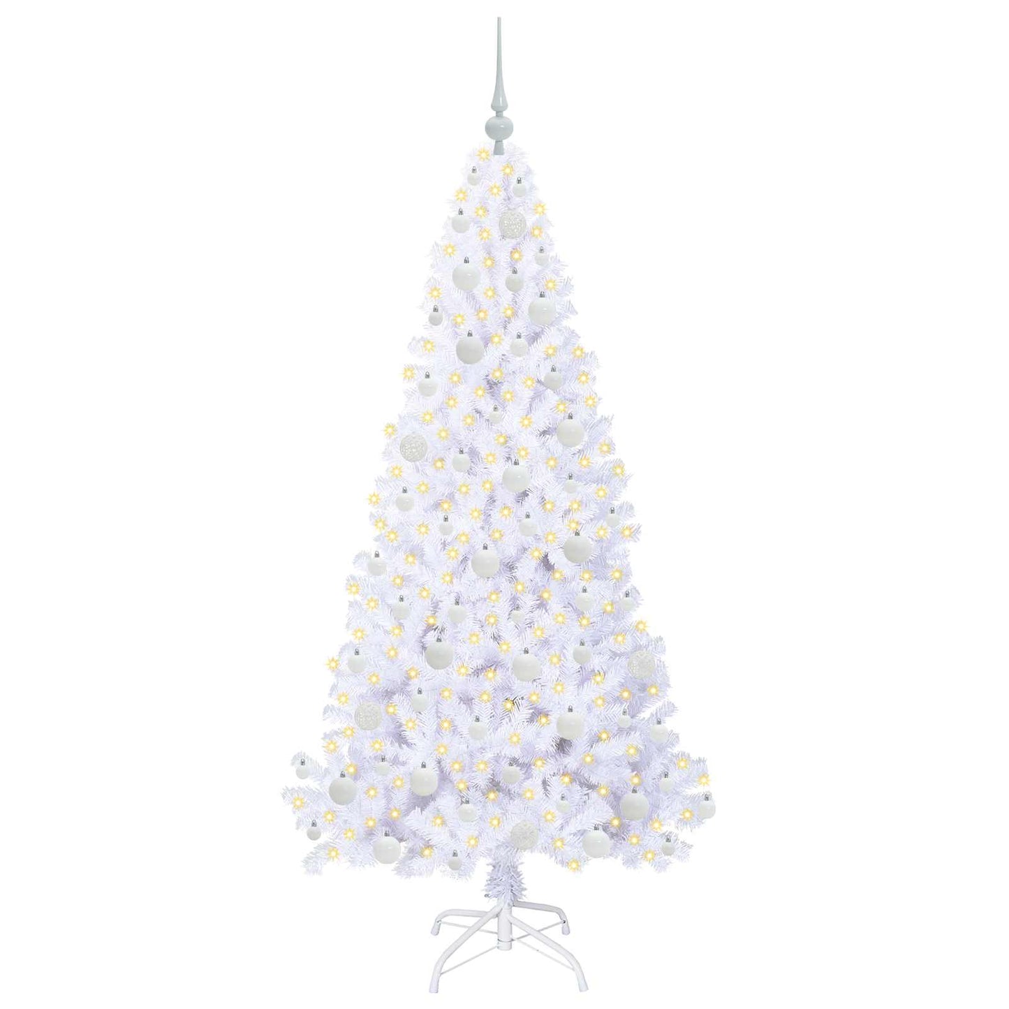 vidaXL Artificial Christmas Tree with Stand White 180 cm PVC and Steel - 53663