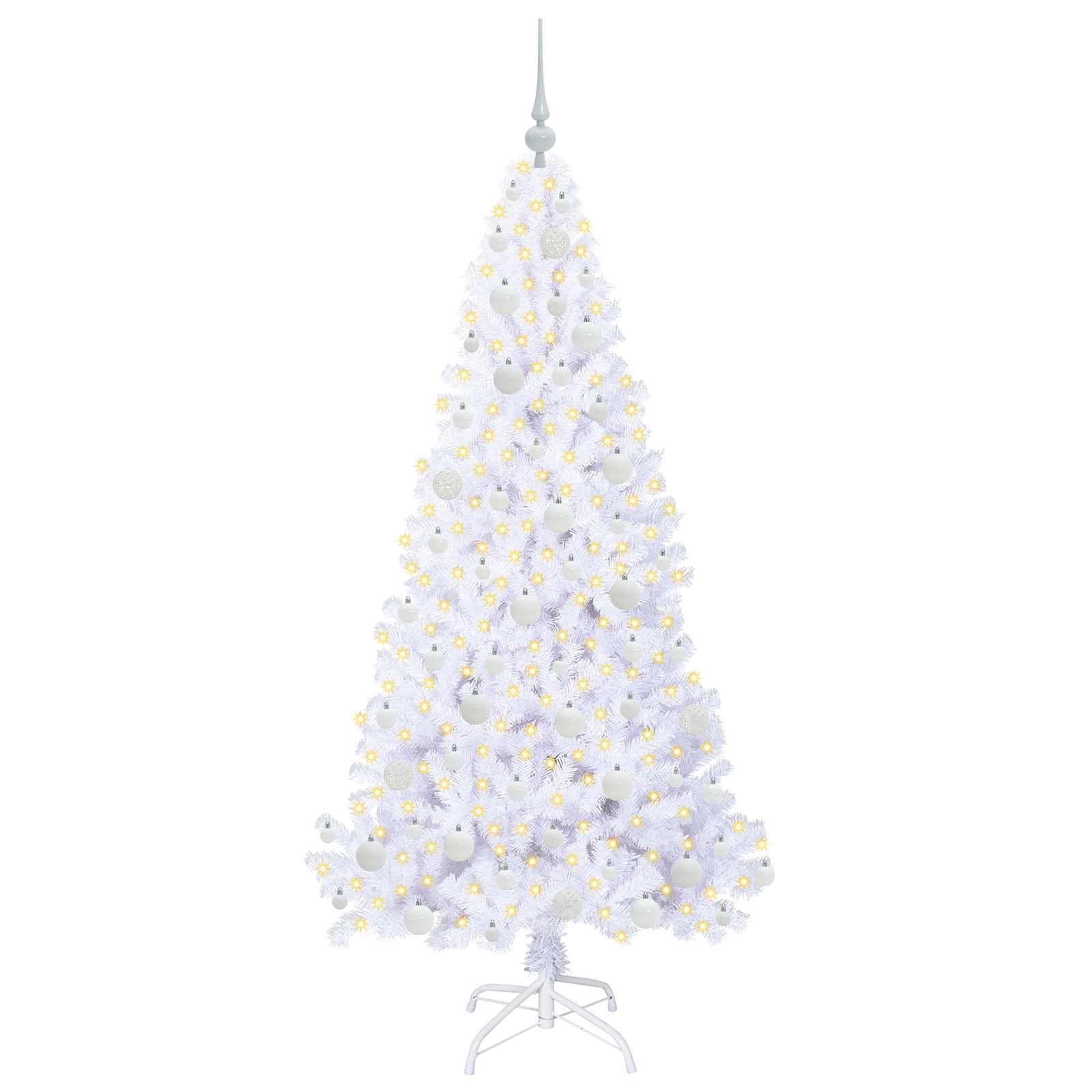 vidaXL Artificial Christmas Tree with Stand White 180 cm PVC and Steel - 53663