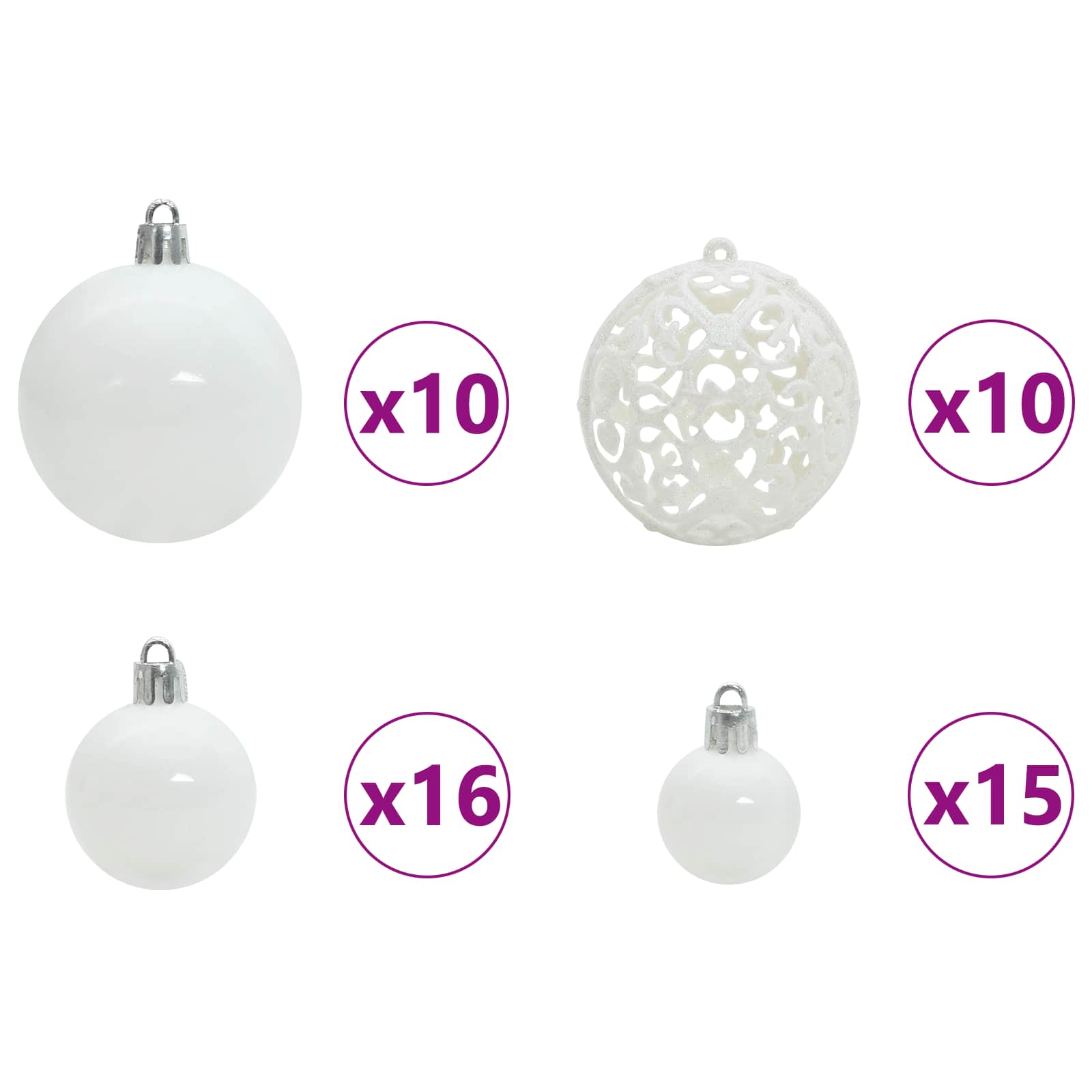 vidaXL Artificial Christmas Tree with Stand White 180 cm PVC and Steel - 53663