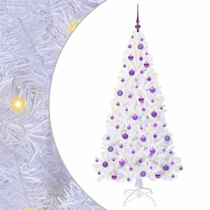 vidaXL Artificial Christmas Tree with Stand White 180 cm PVC and Steel - 53674