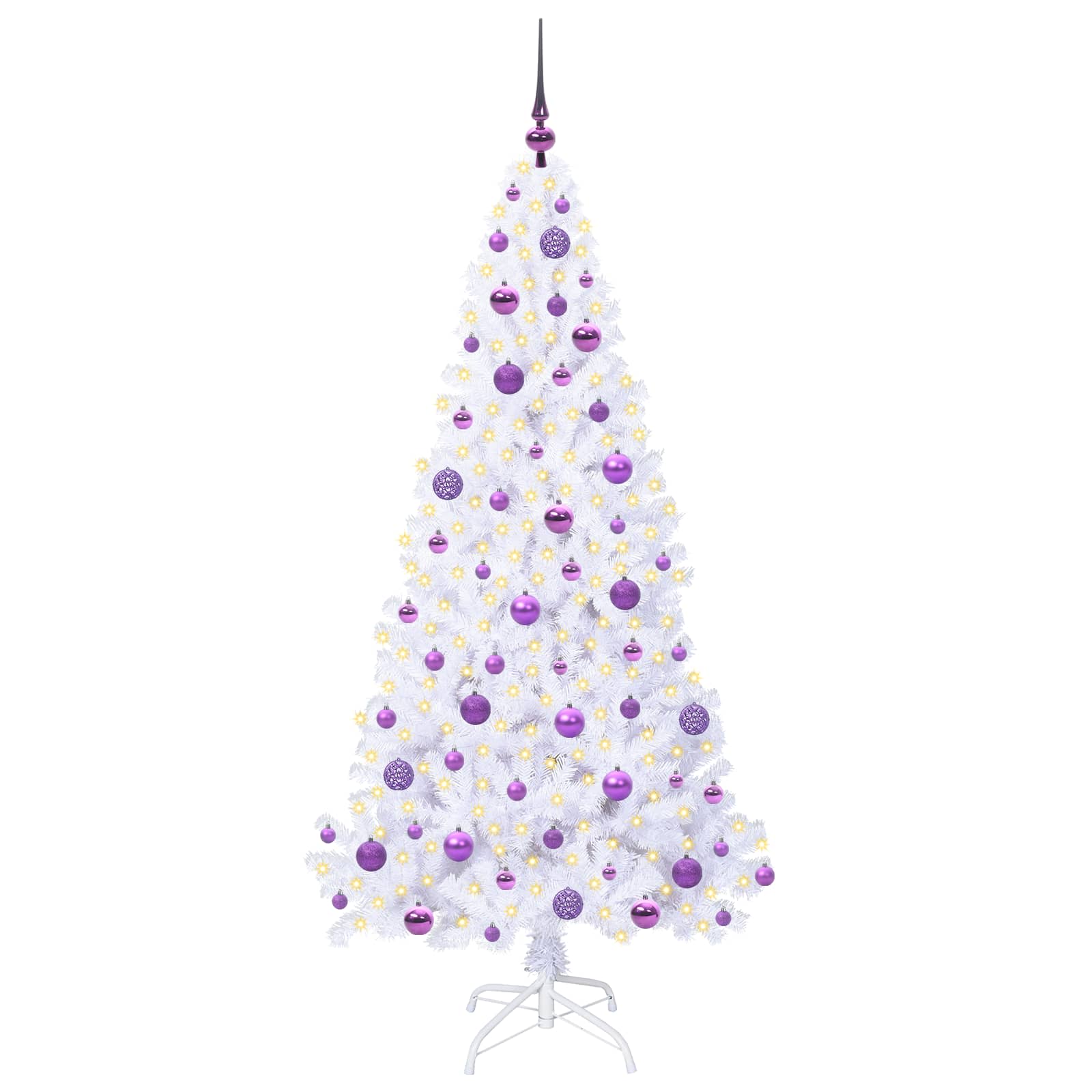 vidaXL Artificial Christmas Tree with Stand White 180 cm PVC and Steel - 53674
