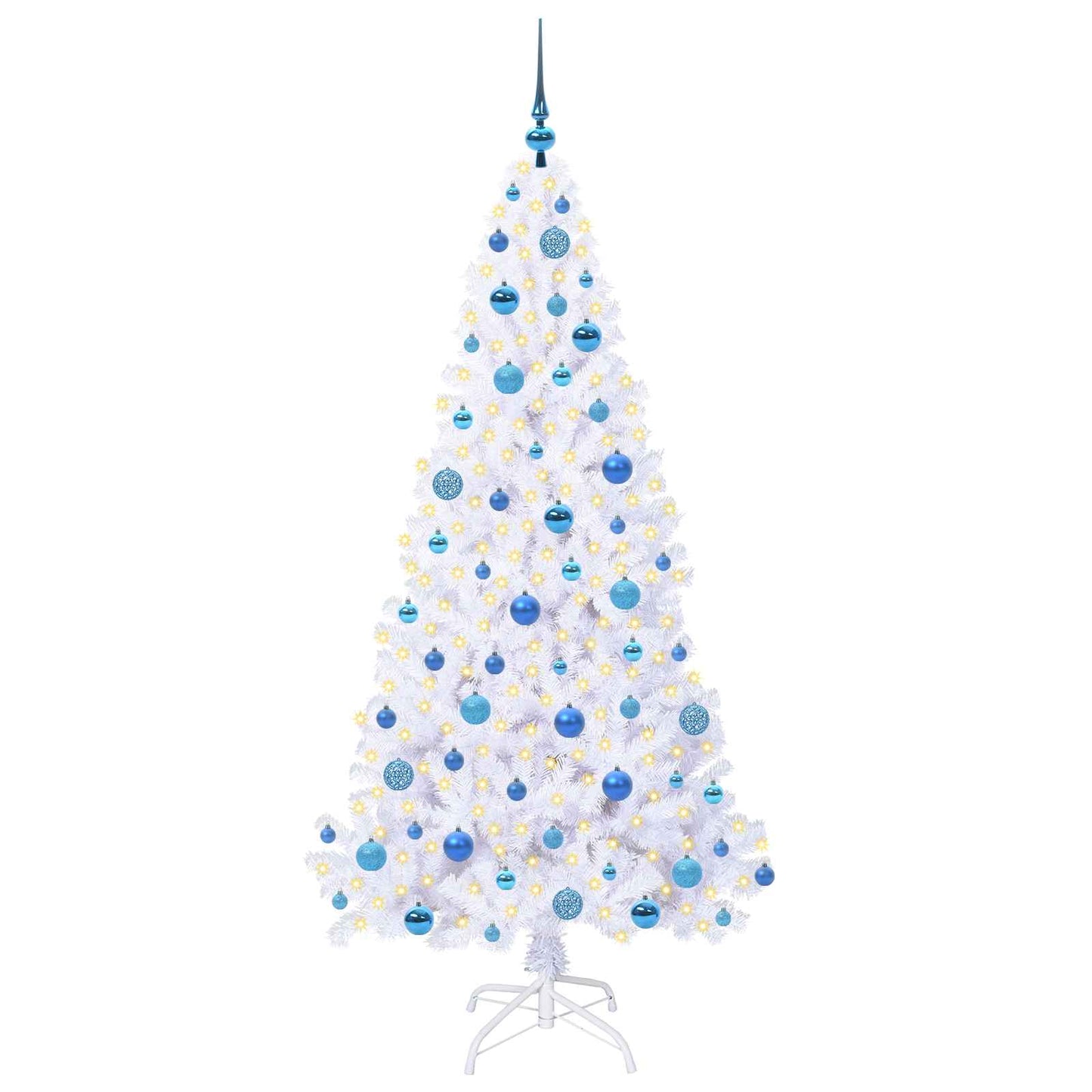 vidaXL Artificial Christmas Tree with Stand White 180 cm PVC and Steel - 53675