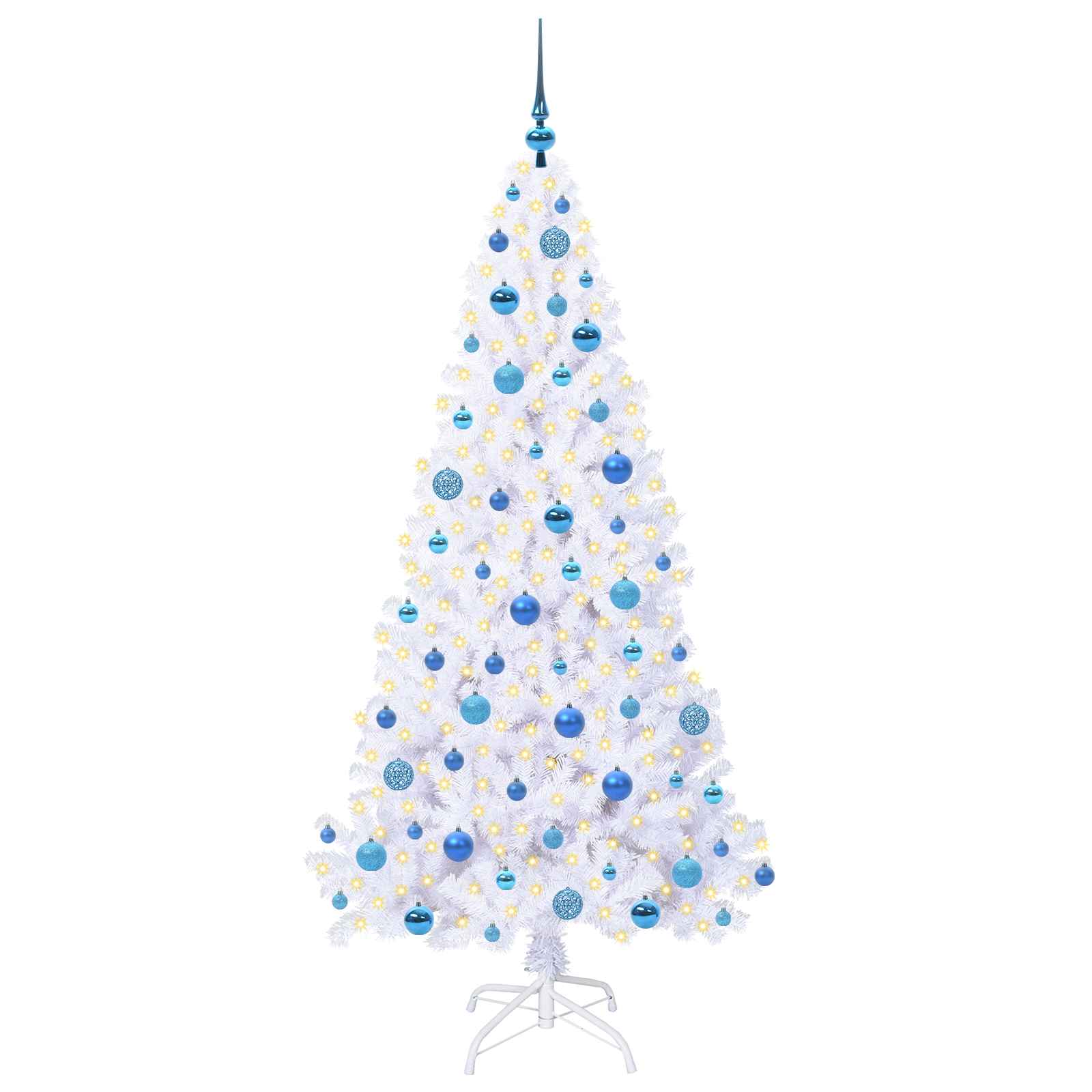 vidaXL Artificial Christmas Tree with Stand White 180 cm PVC and Steel - 53675