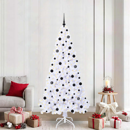 vidaXL Artificial Christmas Tree with Stand White 210 cm PVC and Steel - 53676