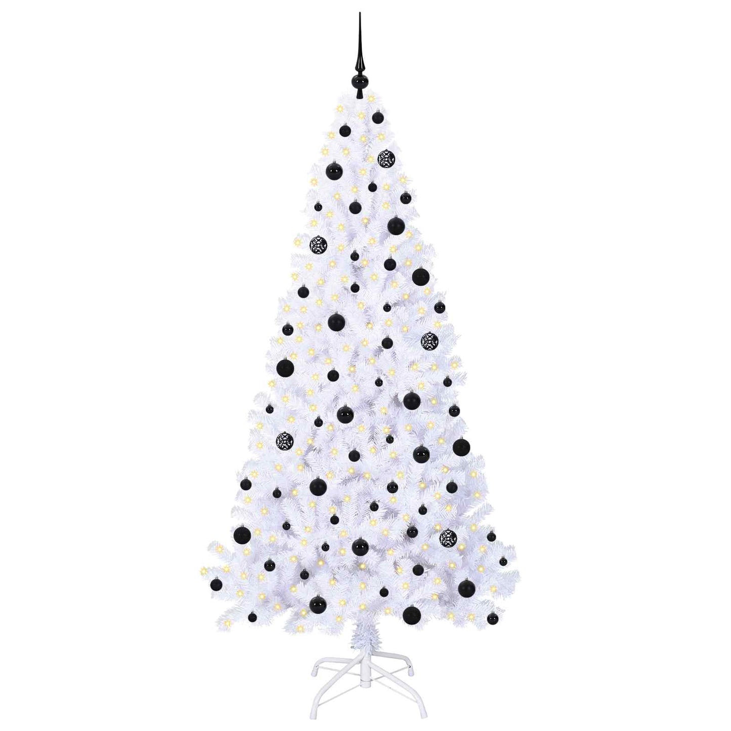vidaXL Artificial Christmas Tree with Stand White 210 cm PVC and Steel - 53676