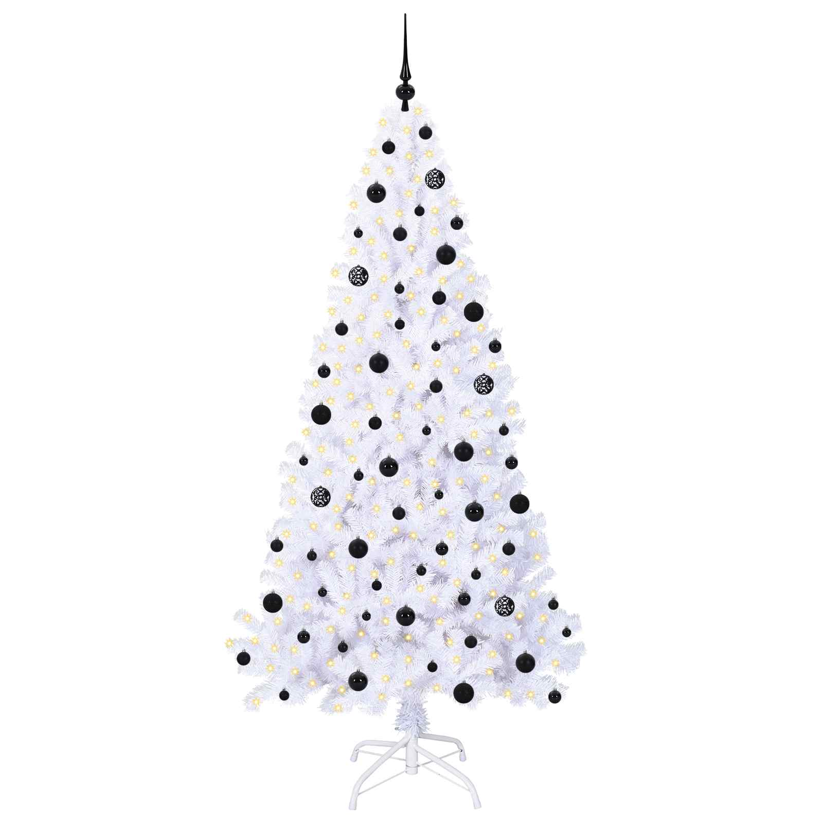 vidaXL Artificial Christmas Tree with Stand White 210 cm PVC and Steel - 53676