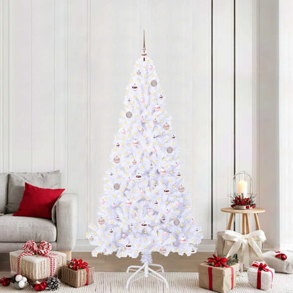 vidaXL Artificial Christmas Tree with Stand White 210 cm PVC and Steel - 53677