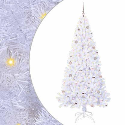 vidaXL Artificial Christmas Tree with Stand White 210 cm PVC and Steel - 53677