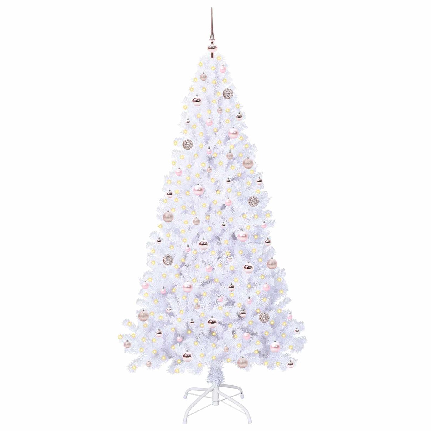 vidaXL Artificial Christmas Tree with Stand White 210 cm PVC and Steel - 53677