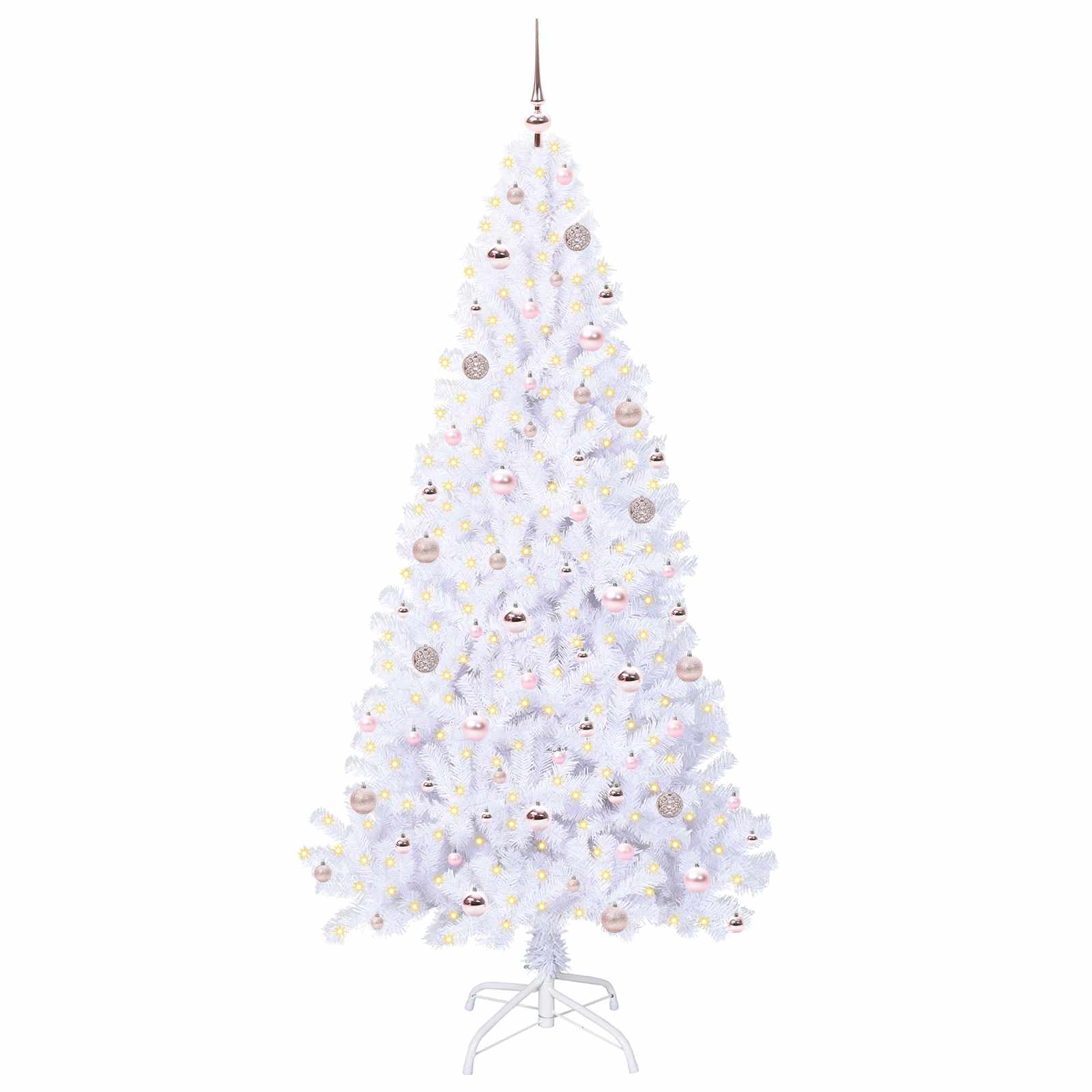 vidaXL Artificial Christmas Tree with Stand White 210 cm PVC and Steel - 53677