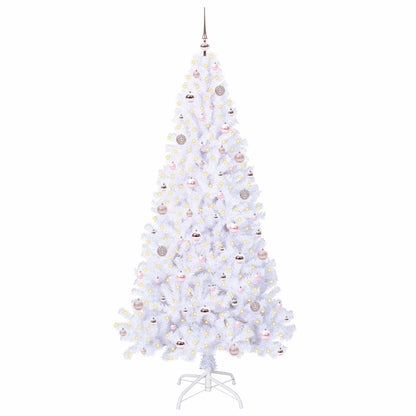 vidaXL Artificial Christmas Tree with Stand White 210 cm PVC and Steel - 53677