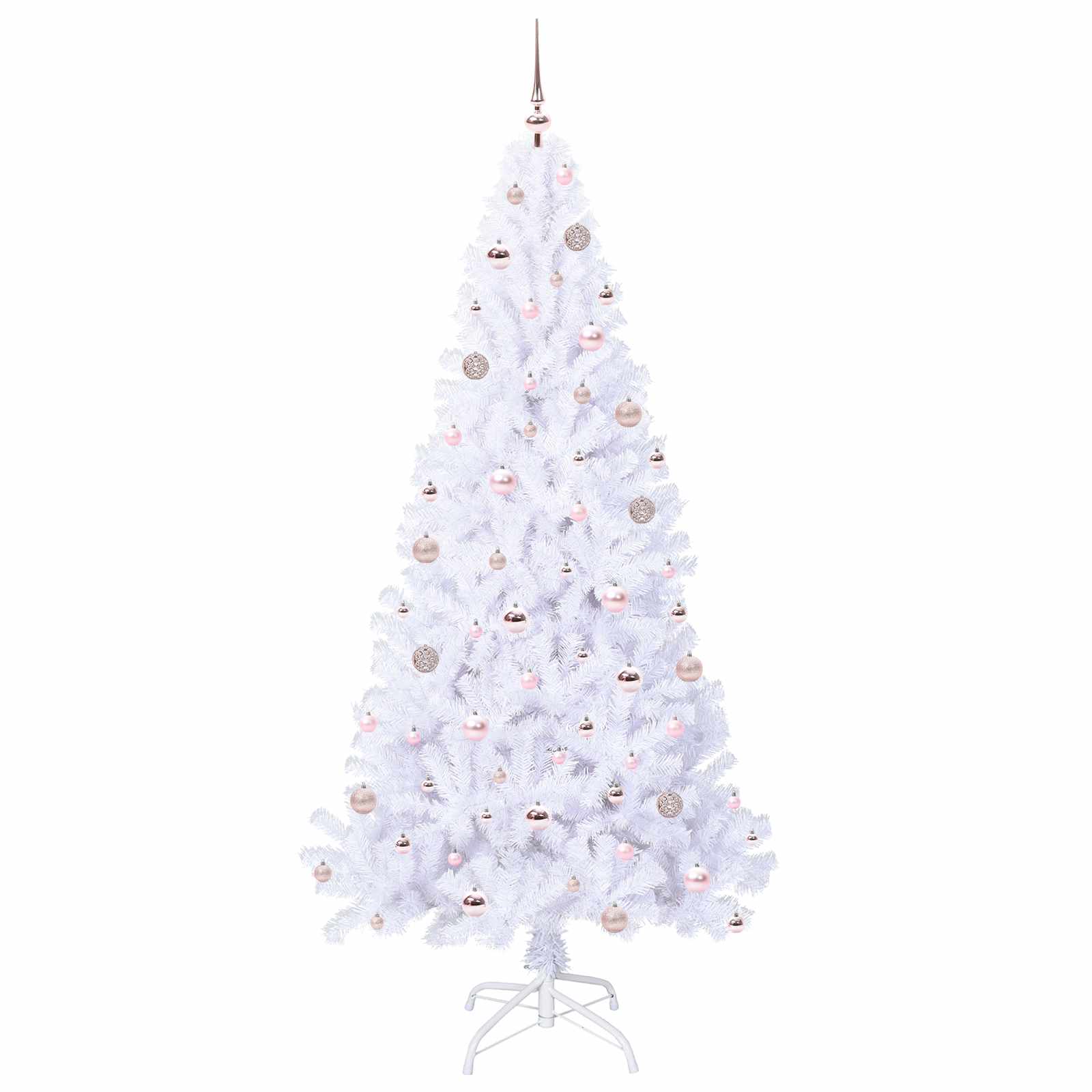 vidaXL Artificial Christmas Tree with Stand White 210 cm PVC and Steel - 53677