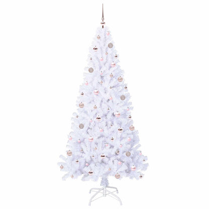 vidaXL Artificial Christmas Tree with Stand White 210 cm PVC and Steel - 53677