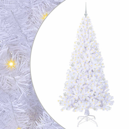 vidaXL Artificial Christmas Tree with Stand White 210 cm PVC and Steel - 53680