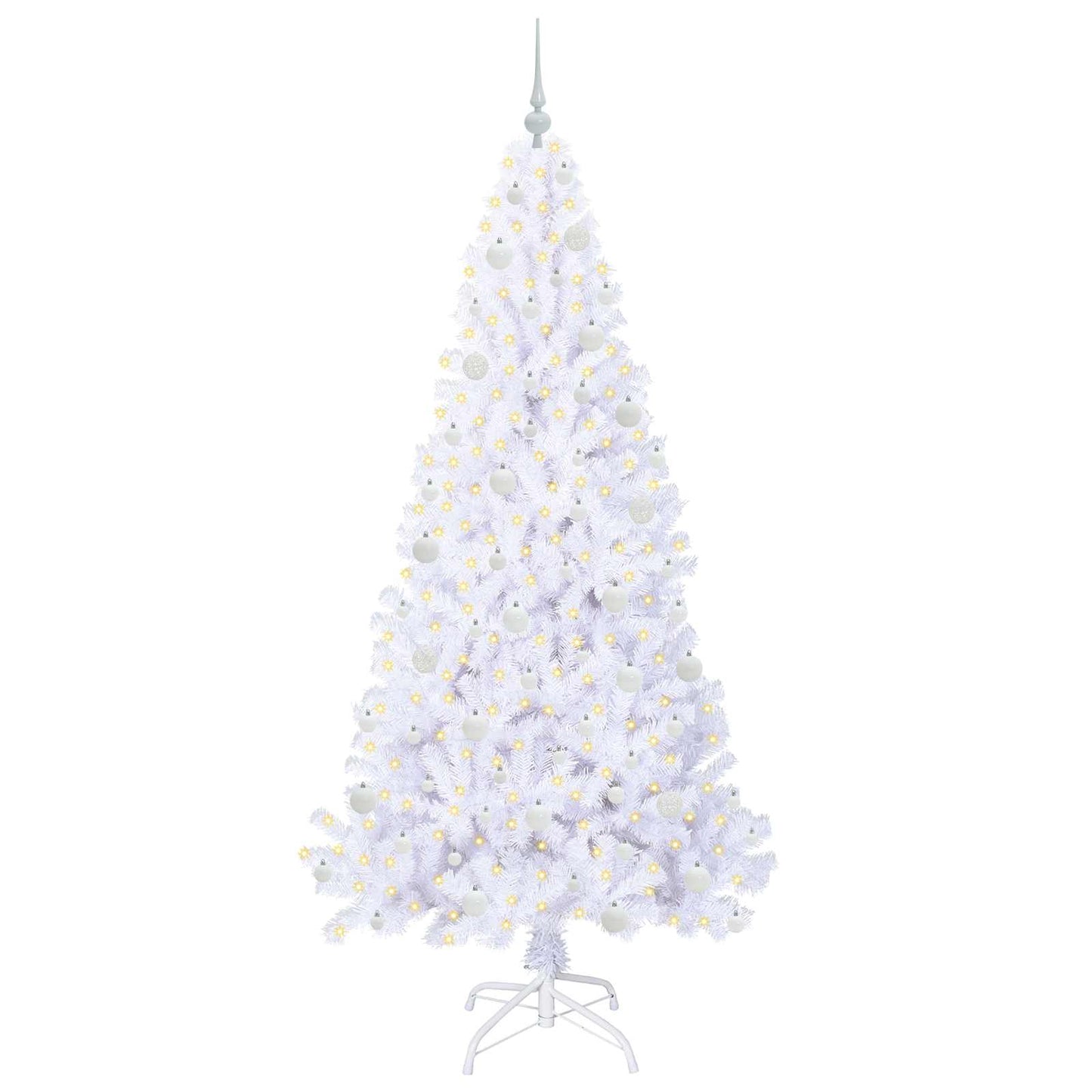 vidaXL Artificial Christmas Tree with Stand White 210 cm PVC and Steel - 53680