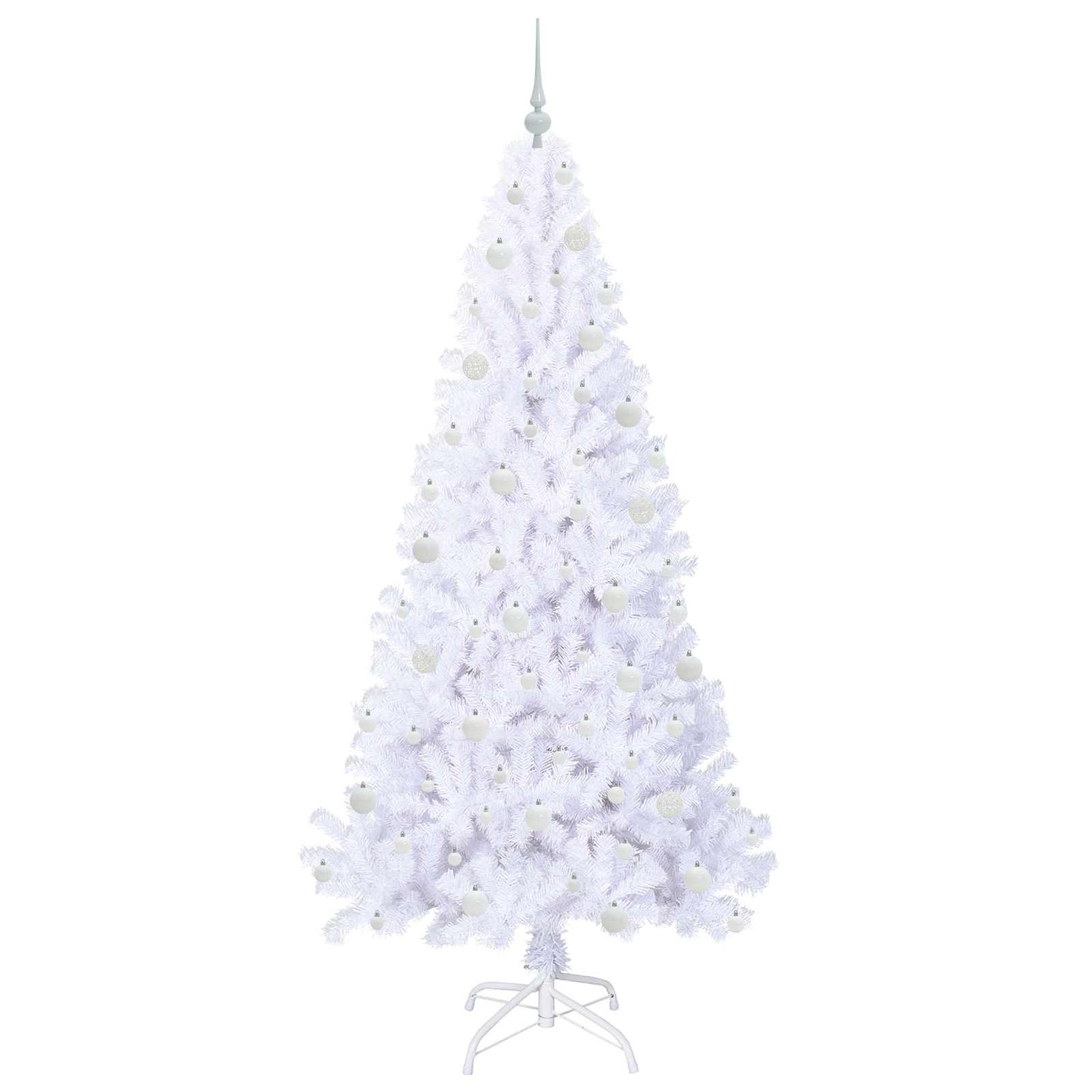 vidaXL Artificial Christmas Tree with Stand White 210 cm PVC and Steel - 53680