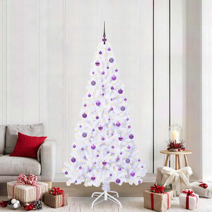 vidaXL Artificial Christmas Tree with Stand White 210 cm PVC and Steel - 53683