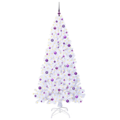 vidaXL Artificial Christmas Tree with Stand White 210 cm PVC and Steel - 53683