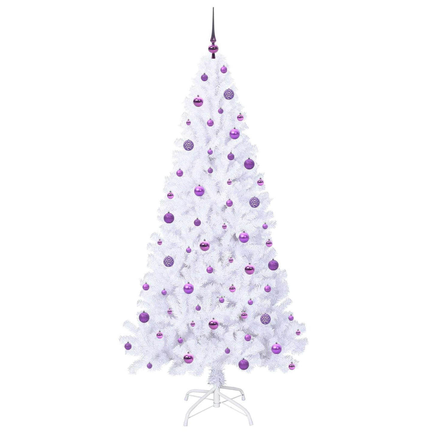 vidaXL Artificial Christmas Tree with Stand White 210 cm PVC and Steel - 53683