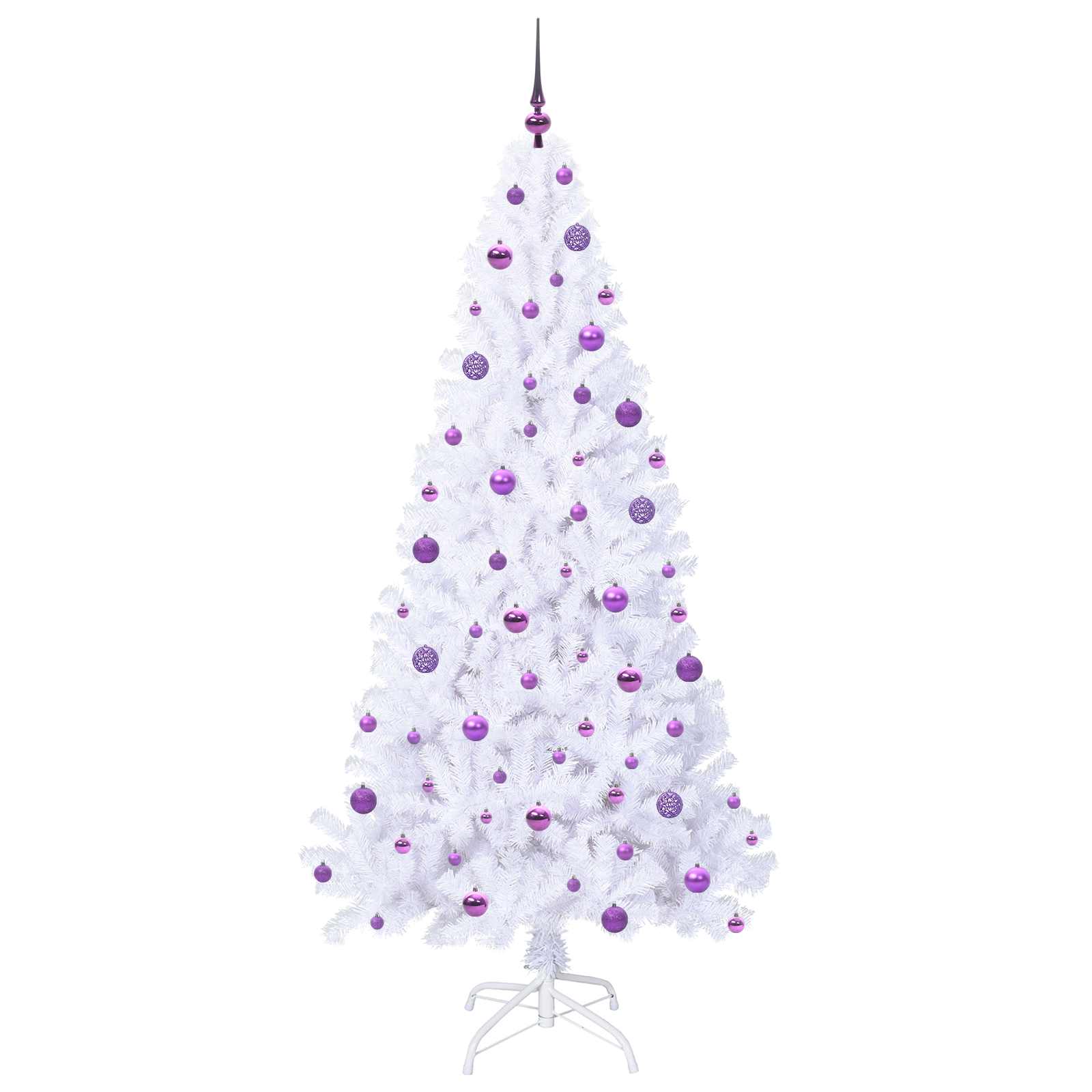 vidaXL Artificial Christmas Tree with Stand White 210 cm PVC and Steel - 53683
