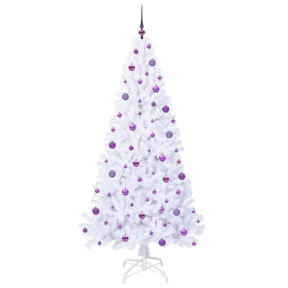 vidaXL Artificial Christmas Tree with Stand White 210 cm PVC and Steel - 53683
